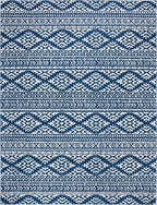 SAFAVIEH Area Rug 8x10 - Tulum Collection - Large - Navy & Ivory, Moroccan Boho Tribal Design, Non-Shedding & Easy to Clean, Ideal for Living Room, Bedroom, Dining Space (TUL272N)