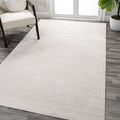 Eyely UES100D-15 Supersoft Haze Solid Low-Pile Indoor Area Rug, Coastal, Bohemian, Minimalist, Classic, Casual for Bedroom,Kitchen,Living Room,Non Shedding,Easy-Washing, Ivory, 12 X 15