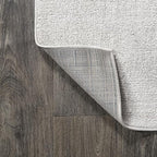 Eyely UES100D-212 Supersoft Haze Solid Low-Pile Indoor Runner Rug, Coastal, Bohemian, Minimalist, Classic, Casual for Bedroom,Kitchen,Living Room,Non Shedding,Easy-Washing, Ivory, 2 X 12