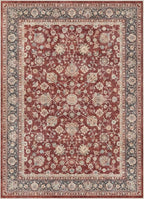 Well Woven Asha Rome Red 5'3" x 7'3" Area Rug - Oriental Floral Pattern, Easy Clean, Floor-Friendly Backing - for Living Room, Bedroom, and Dining Room
