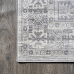 JONATHAN Y Modern Vintage Medallion Light Grey Indoor Area Rug, 4x6, Country, Floral, Easy-Cleaning for Living Room, Bedroom, Kitchen, Pet Friendly, Non-Shedding (MDP108B-4)