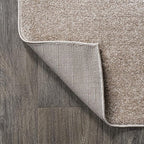 Eyely UES100G-6 Supersoft Haze Solid Low-Pile Indoor Area Rug, Coastal, Bohemian, Minimalist, Classic, Casual for Bedroom,Kitchen,Living Room,Non Shedding,Easy-Washing, Beige, 6 X 9