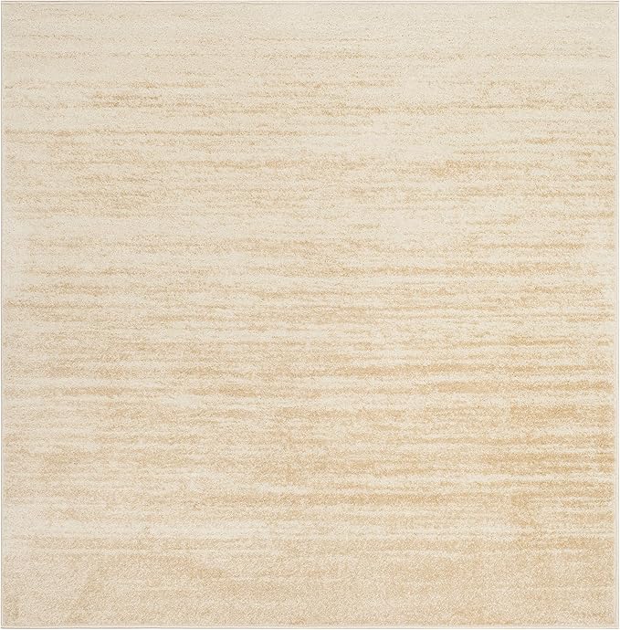SAFAVIEH Adirondack Collection Area Rug - 6' Square, Champagne & Cream, Modern Ombre Design, Non Shedding & Easy to Clean, Ideal for Living Room, Bedroom, Office, Dining Space (ADR113W)