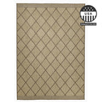 FH Home Flat Woven Outdoor Rug - Waterproof, Easy to Clean, Stain Resistant - Premium Polypropylene Yarn - Moroccan Geometric Lattice - Patio, Porch, Deck, Balcony - Tunis - Sand - 5ft 4in x 7ft 6in
