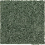 Unique Loom Davos Shag Collection Area Rug - Solid (3' 3" Square, Sage)