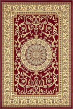 Unique Loom Versailles Collection Traditional Classic Medallion Floral Motif Area Rug (6' 0 x 9' 0 Rectangular, Burgundy/ Ivory)