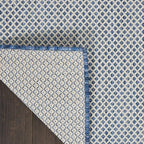 Nourison Home Courtyard Ivory Blue 6' x 9' Area Rug - Easy Clean, Non Shedding, Bed Room, Living Room, Dining Room, Kitchen (6' x 9')