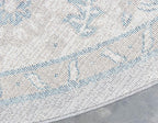 Unique Loom Salzburg Collection Classic Traditional Design Oriental Inspired Border Area Rug (5' 0 x 5' 0 Round, Gray/Beige)