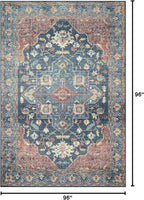 Loloi Skye Collection SKY-08 Denim/Brick 8'-0" x 8'-0" Round Area Rug