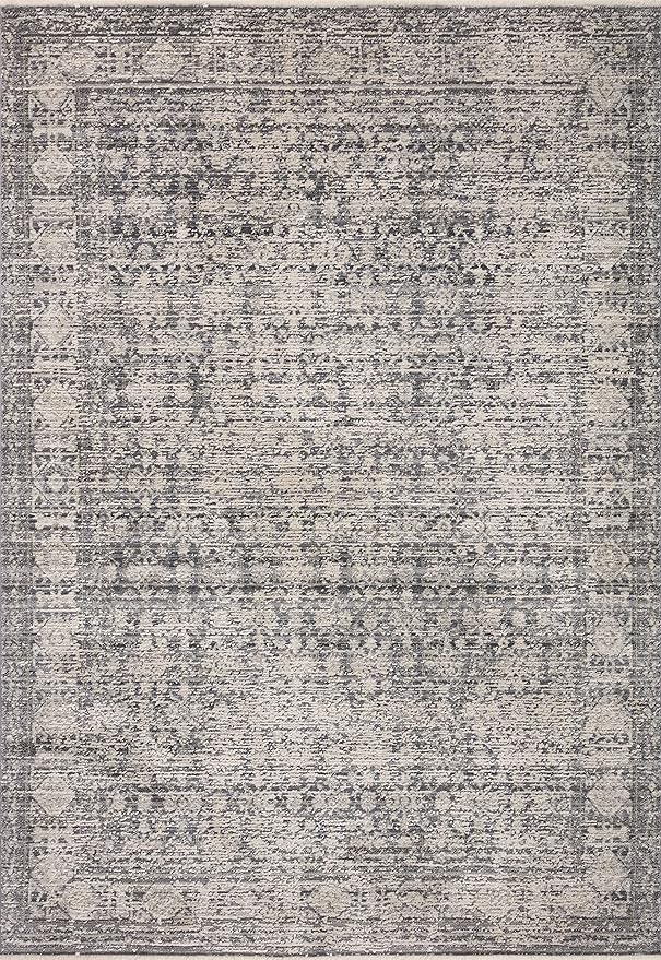 Loloi Amber Lewis Alie Collection ALE-03 Charcoal/Dove 5'-3'' x 7'-9'', .13'' Pile Height, Area Rug