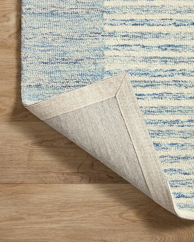 Loloi Chris Loves Julia Chris Collection CHR-01 Ivory/Denim 8'-6'' x 11'-6'', .50" Pile Height, Area Rug