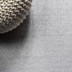 Eyely UES100K-5R Supersoft Haze Solid Low-Pile Indoor Area Rug Casual;Contemporary;Solid;Traditional, Bedroom, Kitchen, Living Room, Easy-Cleaning, Non-Shedding, 5' Round, Light Gray