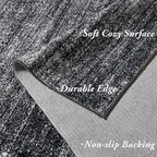 8x10 Area Rugs for Living Room, Abstract Black Boho Rug for Bedroom Design, Black and White 8 x 10