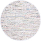 SAFAVIEH Rag Rug Collection 5' Round Ivory/Multi RAR121G Handmade Boho Stripe Cotton Area Rug