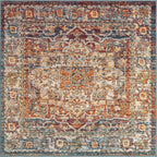 Unique Loom Isabella Collection Area Rug - Adjani (5' 1" Square, Multi/ Beige)