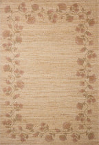 Loloi Chris Loves Julia Rue Collection RUE-05 Natural/Multi 5'-0" x 7'-6" Area Rug Jute Neutral Floral Living Room Bedroom Rug