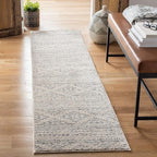 SAFAVIEH Tulum Collection Runner Rug - 2' x 11', Ivory & Grey, Moroccan Boho Tribal Design, Non-Shedding & Easy to Clean, Ideal for Living Room, Hallway, Foyer, Entryway, Bedroom (TUL272A)