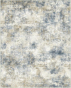 Bavni 6x9 Area Rugs Machine Washable Rug for Living Room, Modern Printed Rug Indoor Soft Area Rug for Bedroom Dining Room, Ultra-Thin Low Pile Carpet with Non Slip Rubber Backing, Gray Beige Blue