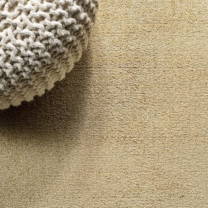 JONATHAN Y Haze Solid Low-Pile Mustard 6x9 Oval Indoor Area Rug, Coastal,Bohemian,Minimalist,Classic, Easy-Cleaning for Living Room,Bedroom,Kitchen,Pet Friendly,Non-Shedding (SEU100B-6OV)