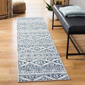 SAFAVIEH Tulum Collection Runner Rug - 2' x 11', Ivory & Navy, Moroccan Boho Tribal Design, Non-Shedding & Easy to Clean, Ideal for Living Room, Hallway, Foyer, Entryway, Bedroom (TUL272D)