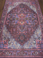 Fame Rugs Turkish Rug. Washable Vintage Oriental Antique Inspired Traditional Doormat Small Modern Area Rugs Luxury Entryway Entry Bedroom Bathroom Kitchen (398RR, 2'5 x 13'1)