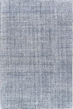 Hand-Tufted 100% Wool Pile Area Rug – Geometric Textured Grid Check Pattern – Thick and Durable Floor Carpet for Bedroom, Living Room, Kids Room, and Dining Area (Navy Blue, 2' x 3')