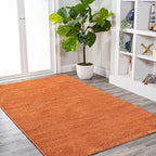 JONATHAN Y Haze Solid Low-Pile Orange Indoor Area Rug 8x10, Coastal,Bohemian,Minimalist,Classic, Easy-Cleaning for Living Room,Bedroom,Kitchen,Pet Friendly,Non-Shedding (SEU100M-8)