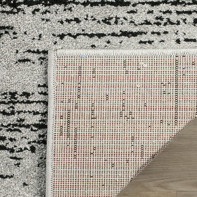 SAFAVIEH Adirondack Collection Runner Rug - 2'6" x 12', Silver & Black, Modern Ombre Design, Non Shedding & Easy to Clean, Ideal for Hallway, Foyer, Kitchen, Entryway, Bedroom (ADR113A)