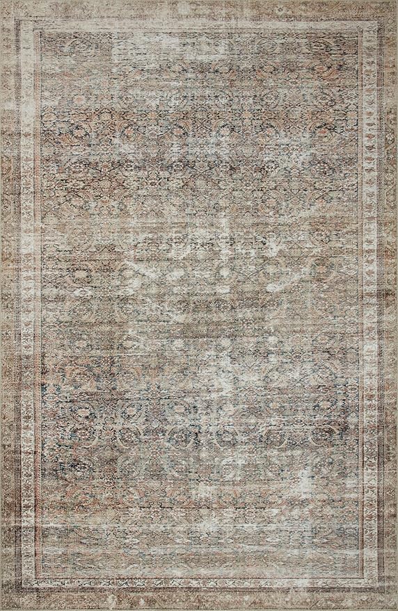 Loloi Chris Loves Julia Jules Collection JUL-09 Ink/Terracotta 5'-0'' x 7'-6'', .13" Pile Height, Area Rug