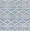 SAFAVIEH Tulum Collection Area Rug - 6'7" Square, Ivory & Navy, Moroccan Boho Tribal Design, Non-Shedding & Easy to Clean, Ideal for Living Room, Bedroom, Dining Space (TUL272D)