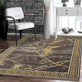 GLORY RUGS Area Rugs Marble 5x7 Brown Gold Carpet Modern Abstract Rug Living Room Dining Bedroom Rug