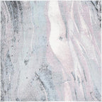 SAFAVIEH Glacier Collection Area Rug - 3' Square, Pink & Blue, Modern Abstract Design, Non-Shedding & Easy Care, Ideal for High Traffic Areas in Living Room, Bedroom (GLA126U)