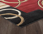 GLORY RUGS Area Rug 2x3 Door Mat Dark Red Geometric Soft Floor Carpet with Premium Fluffy Texture for Indoor Living Dining Room and Bedroom Area