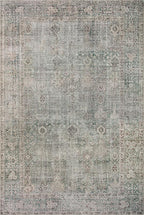 Loloi Chris Loves Julia Jules Collection JUL-08 Emerald/Antique Ivory 2'-6'' x 12'-0'', .13" Pile Height, Runner Rug