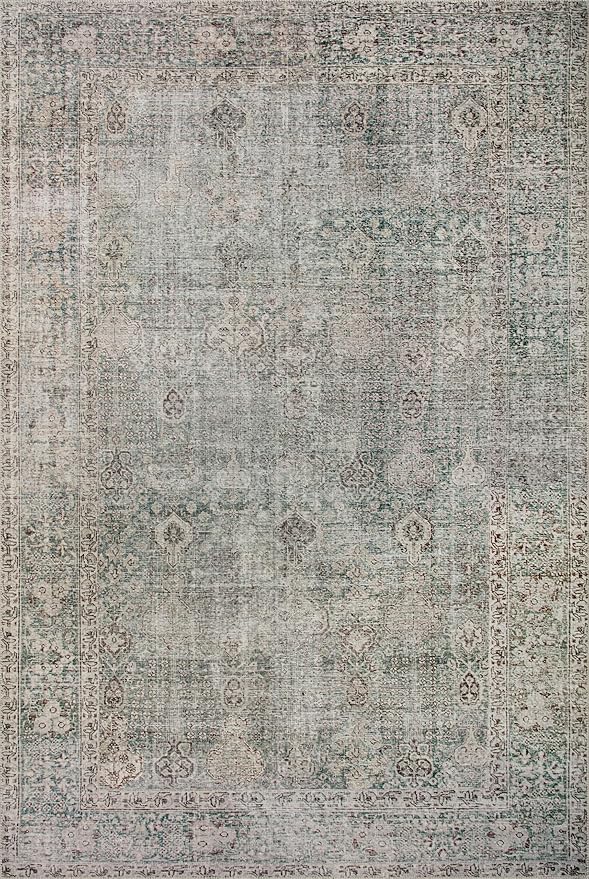 Loloi Chris Loves Julia Jules Collection JUL-08 Emerald/Antique Ivory 2'-3'' x 3'-9'', .13" Pile Height, Accent Rug