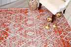 Furnish my Place Trellis Pattern Rug - 5 ft. x 8 ft, Rust, Bohemian Rug with Transitional Design