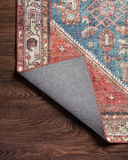 Loloi Layla Collection LAY-10 Marine/Clay 2'-3" x 3'-9" .13" Thick Accent Rug, Soft, Durable, Vintage Inspired, Distressed, Low Pile, Non-Shedding, Easy Clean, Printed, Living Room Rug