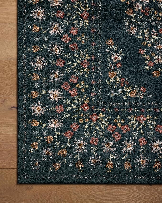 Loloi Rifle Paper Co. Laurel Collection LAU-02 Navy 5'-3" x 7'-8" Area Rug