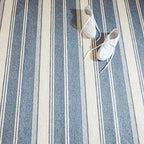 Dash & Albert Bowman Stripe Blue Machine Washable Rug, 2 X 3 Feet, Blue Stripe Pattern