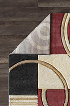 GLORY RUGS Area Rug 2x3 Door Mat Dark Red Geometric Soft Floor Carpet with Premium Fluffy Texture for Indoor Living Dining Room and Bedroom Area