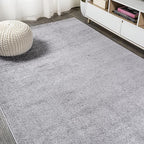 Eyely UES100A-3 Supersoft Haze Solid Low-Pile Indoor Area Rug Casual;Contemporary;Solid;Traditional, Bedroom, Kitchen, Living Room, Easy-Cleaning, Non-Shedding, 3 X 5, Gray