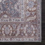 Bloom Rugs Washable 6' x 9' Rug - Brown/Dark Gray Traditional Area Rug for Living Room, Bedroom, Dining Room, and Kitchen - Exact Size: 6' x 9'