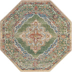 Unique Loom Isabella Collection Area Rug - Rossellini (5' 1" Octagon, Green/ Blue)