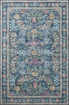 Loloi Rifle Paper Co. Maison Collection MAO-06 Blue/Multi 5'-0" x 5'-0" Round, .19" Pile Height, Accent Rug