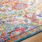 Livabliss Odelia Vintage Bohemian Area Rug,9' x 12'6",Orange/Aqua