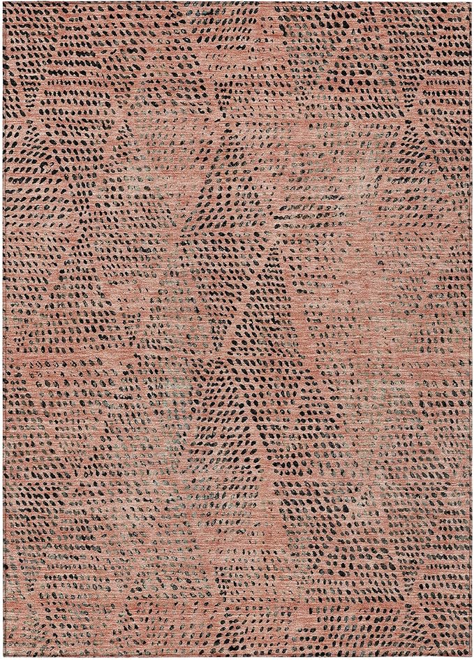 Addison Rugs Chantille ACN591 Salmon 3' x 5' Indoor Outdoor Area Rug, Easy Clean, Machine Washable, Non Shedding, Bedroom, Living Room, Dining Room, Kitchen, Patio Rug