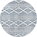 SAFAVIEH Tulum Collection Area Rug - 11' Round, Ivory & Navy, Moroccan Boho Tribal Design, Non-Shedding & Easy to Clean, Ideal for Living Room, Bedroom, Dining Space (TUL272D)