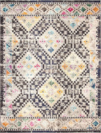 SAFAVIEH Madison Collection X-Large Area Rug - 12' x 15', Black & Yellow, Boho Diamond Distressed Design, Non-Shedding & Easy Care, Ideal for High Traffic Areas in Living Room, Bedroom (MAD418Z)