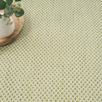 Nourison Home Courtyard Ivory Green 4' x 6' Area Rug - Easy Clean, Non Shedding, Bed Room, Living Room, Dining Room, Kitchen (4' x 6')