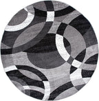 Rugshop Contemporary Abstract Circles Perfect for high Traffic Areas of Your Living Room,Bedroom,Home Office,Kitchen Area Rug 6'6" Gray (6' 6" Diameter)